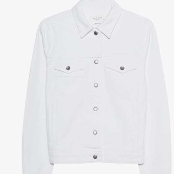 Rag and Bone Women's White Nico Denim Jacket Size S NWT - Picture 1 of 10
